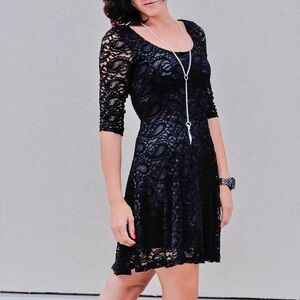 Papillon Black Lace  Dress